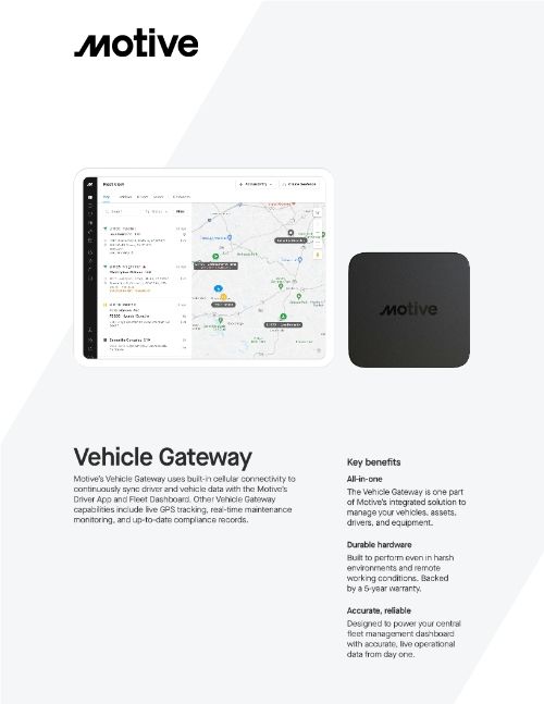 Vehicle Gateway Spec Sheet