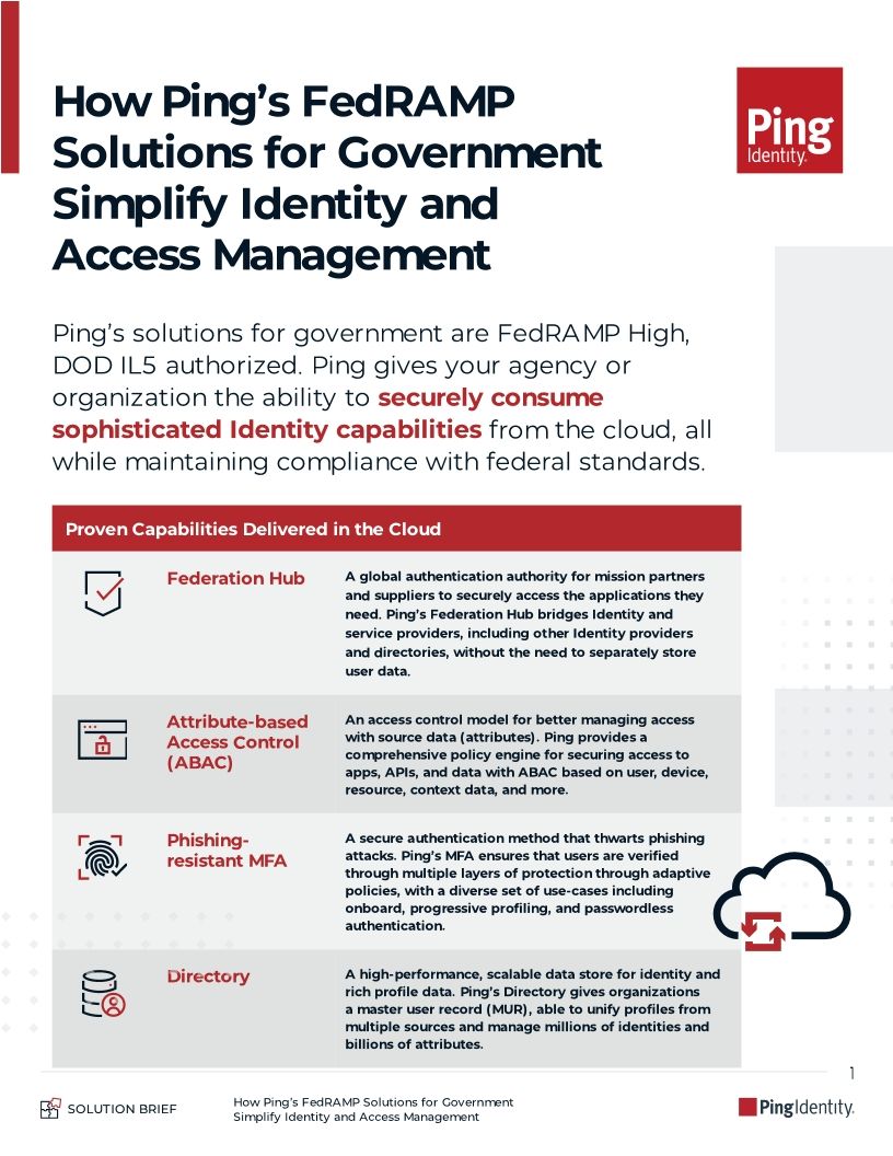 How Ping&rsquo;s FedRAMP Solutions for Government Simplify Identity and Access Management