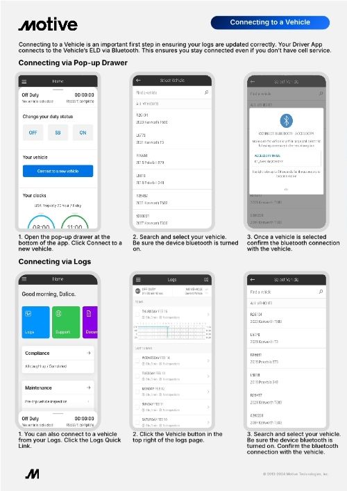 Connecting to a Vehicle Quick Reference Guide