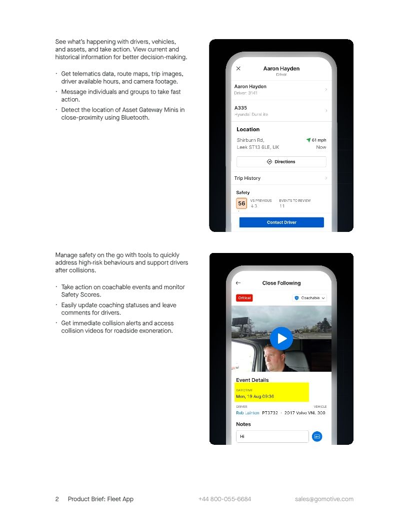 Product Brief Fleet App