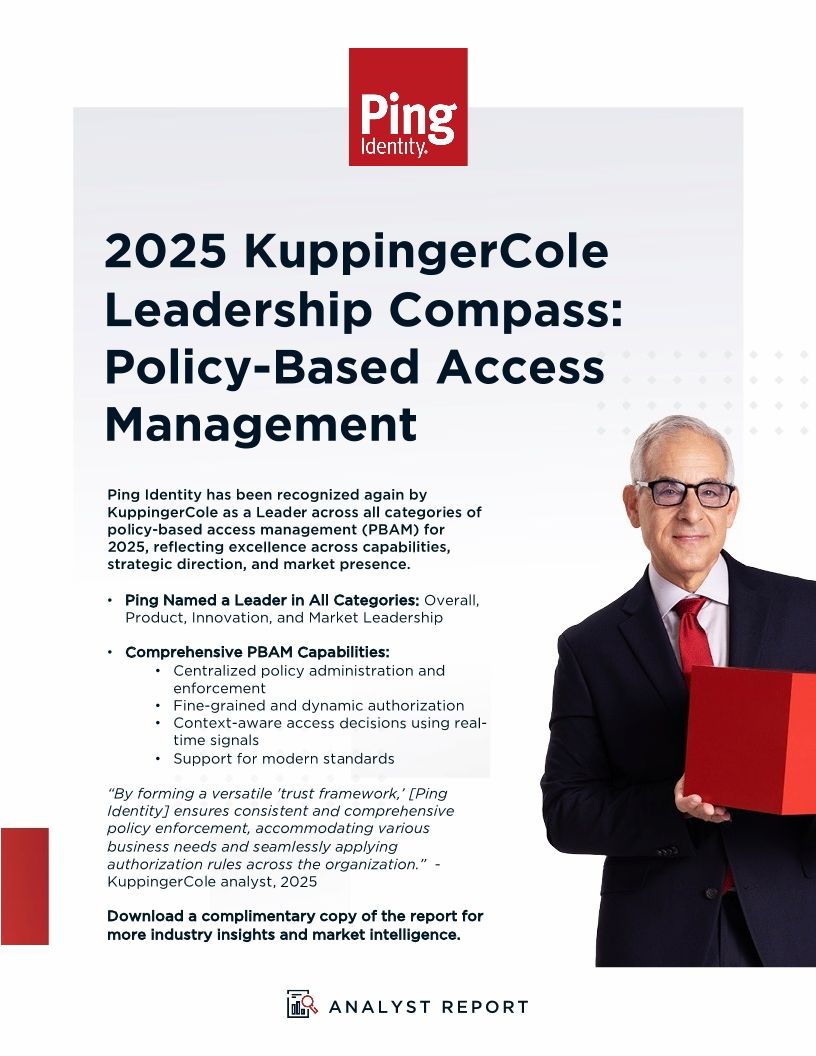 Ping Identity Recognized as Leader in Policy Based Access Management by KuppingerCole