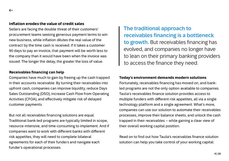 Instant release. Free up cash fron your accounts receivable.