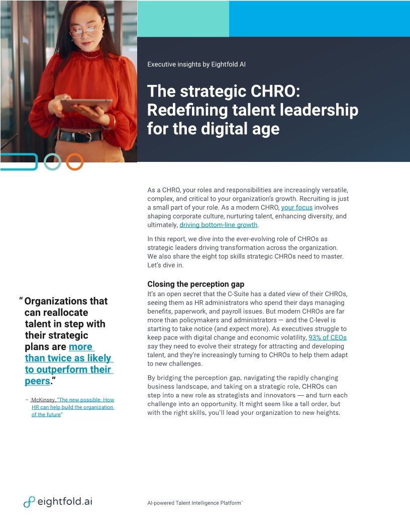 The strategic CHRO: Redefining talent leadership for the digital age