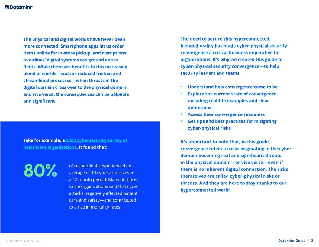 Dataminr Guide to Cyber-physical Security Convergence
