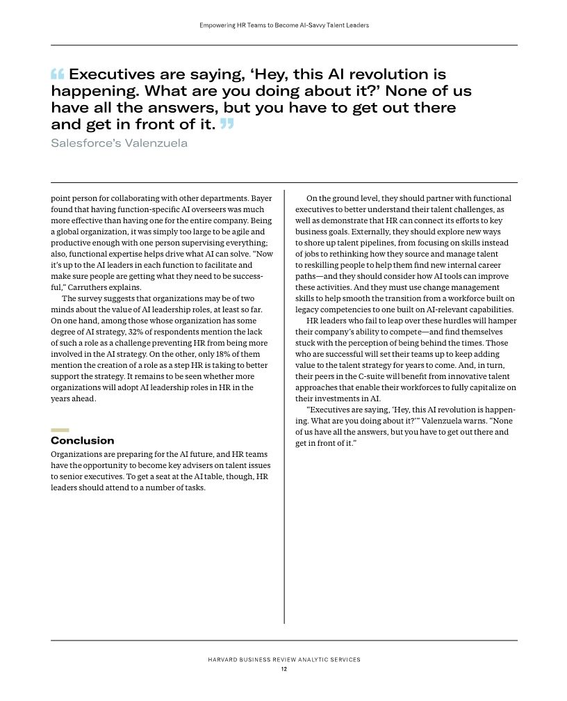 Empowering HR teams to become AI-savvy talent leaders