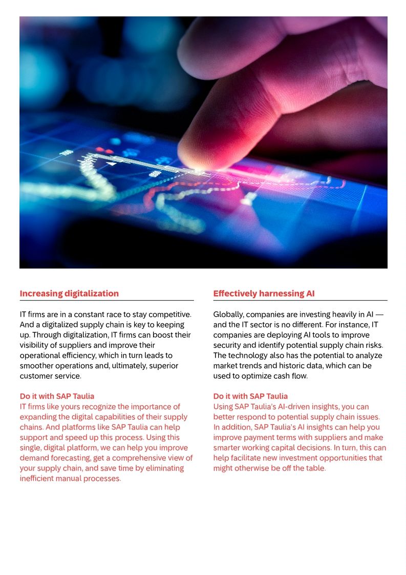 Taulia in the Information Technology sector datasheet