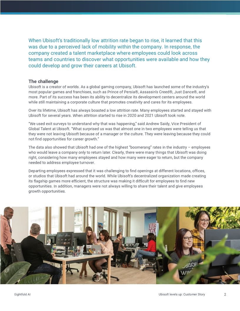 Ubisoft levels up internal employee mobility with Eightfold Talent Intelligence