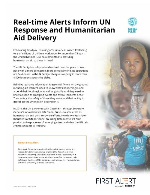 Real-time Alerts Inform UN Response and Humanitarian Aid Delivery