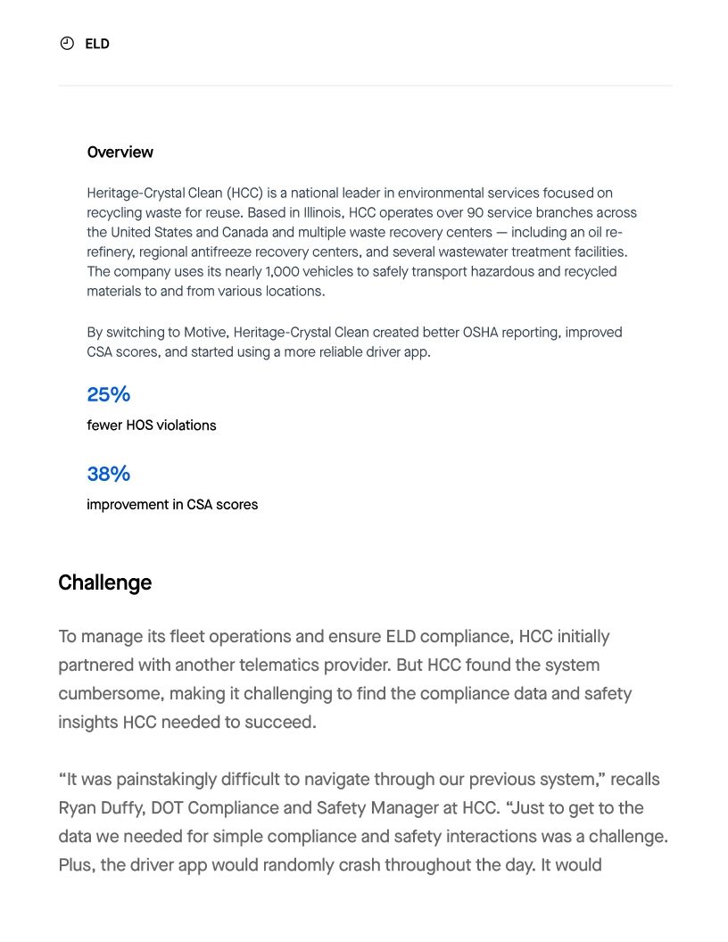 Heritage Crystal Clean | Motive