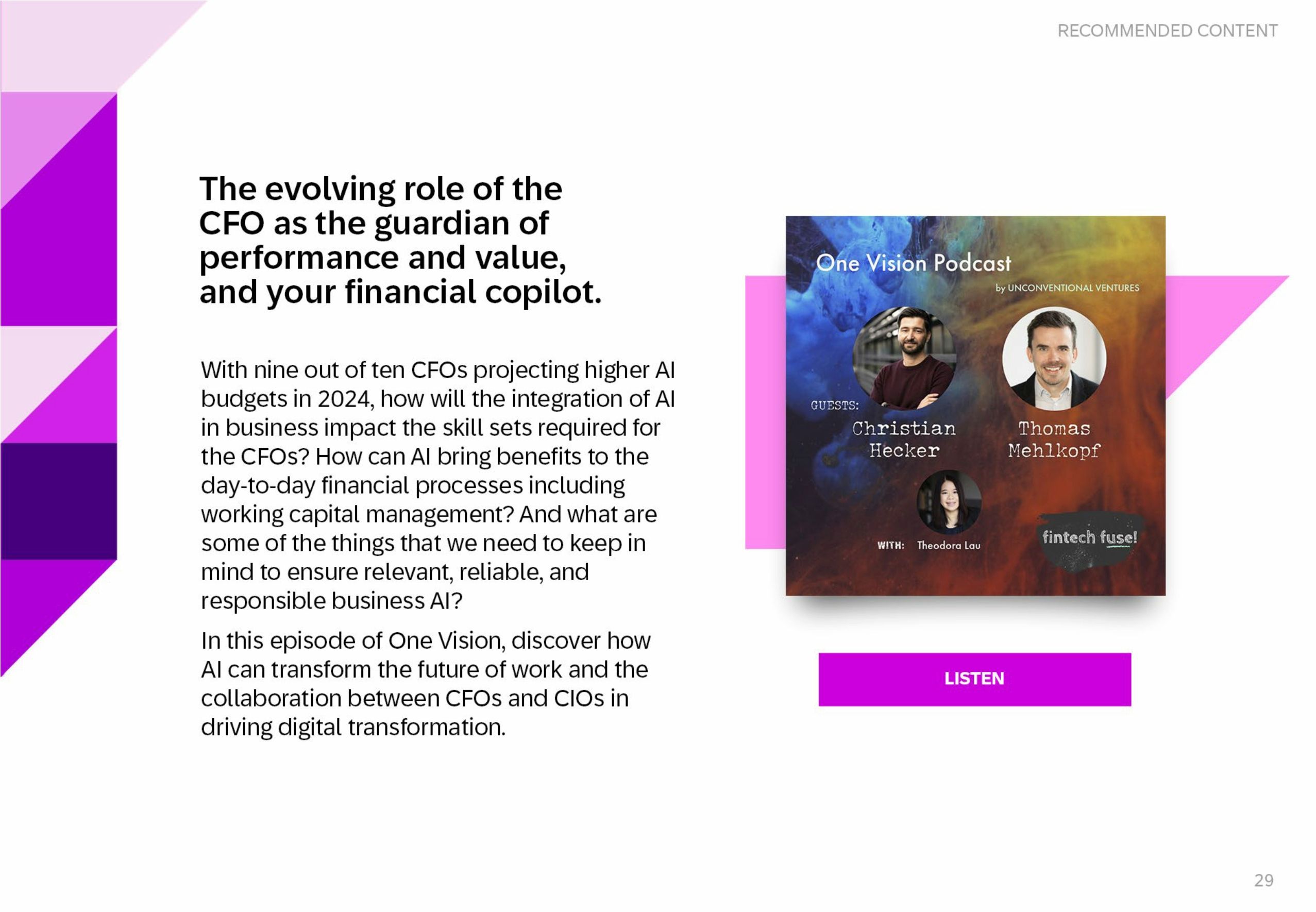 CFOs beyond figures: Steering business into the future