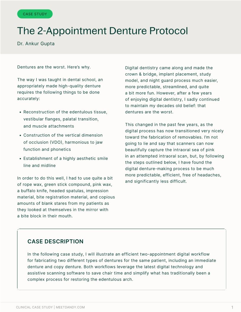2-Appt Denture Protocol