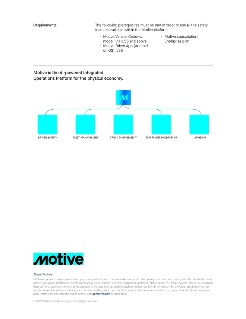Dual-Facing AI Dashcam Spec Sheet