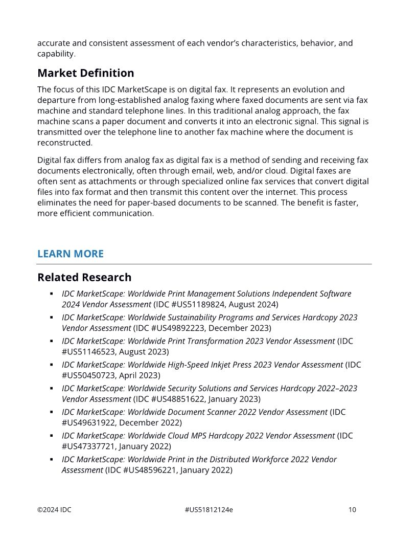 IDC MarketScape 2024 - Digital Fax Report