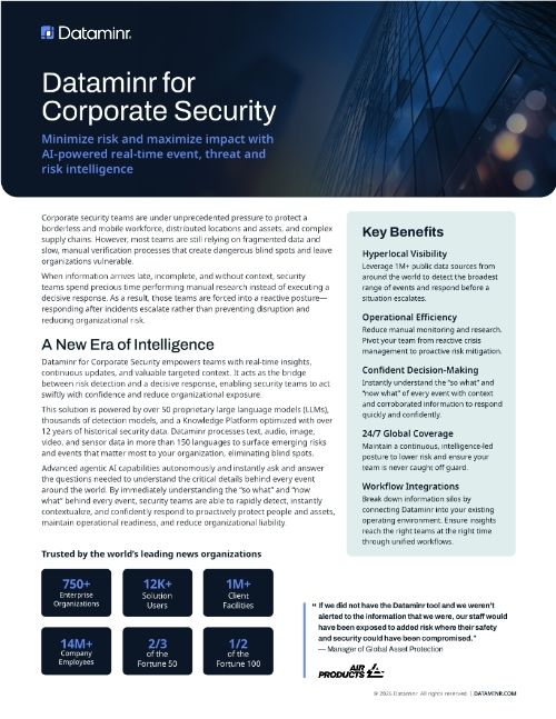 Dataminr for Corporate Security Datasheet