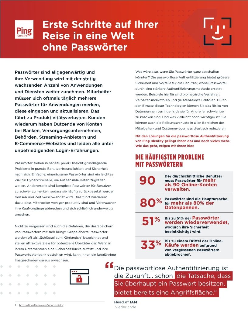 Erste Schritte auf Ihrer Reise in eine Welt ohne Passw&ouml;rter