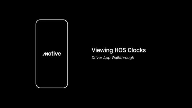 Viewing HOS Clocks - Motive Driver App Walkthrough