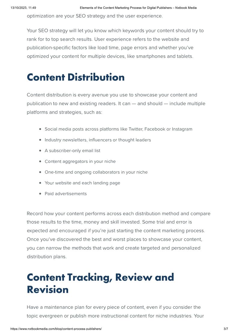 Elements of the Content Marketing Process for Digital Publishers