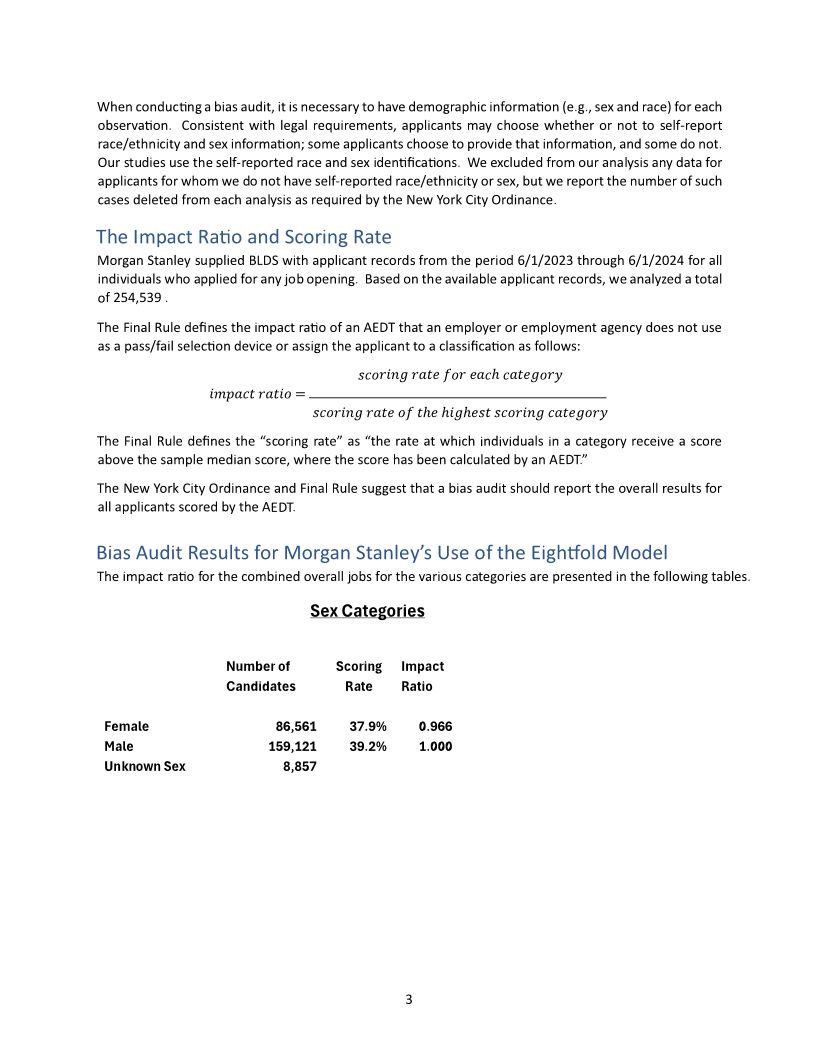 Bias Audit of Morgan Stanleys Use of Eightfold Model For Scoring Applicants