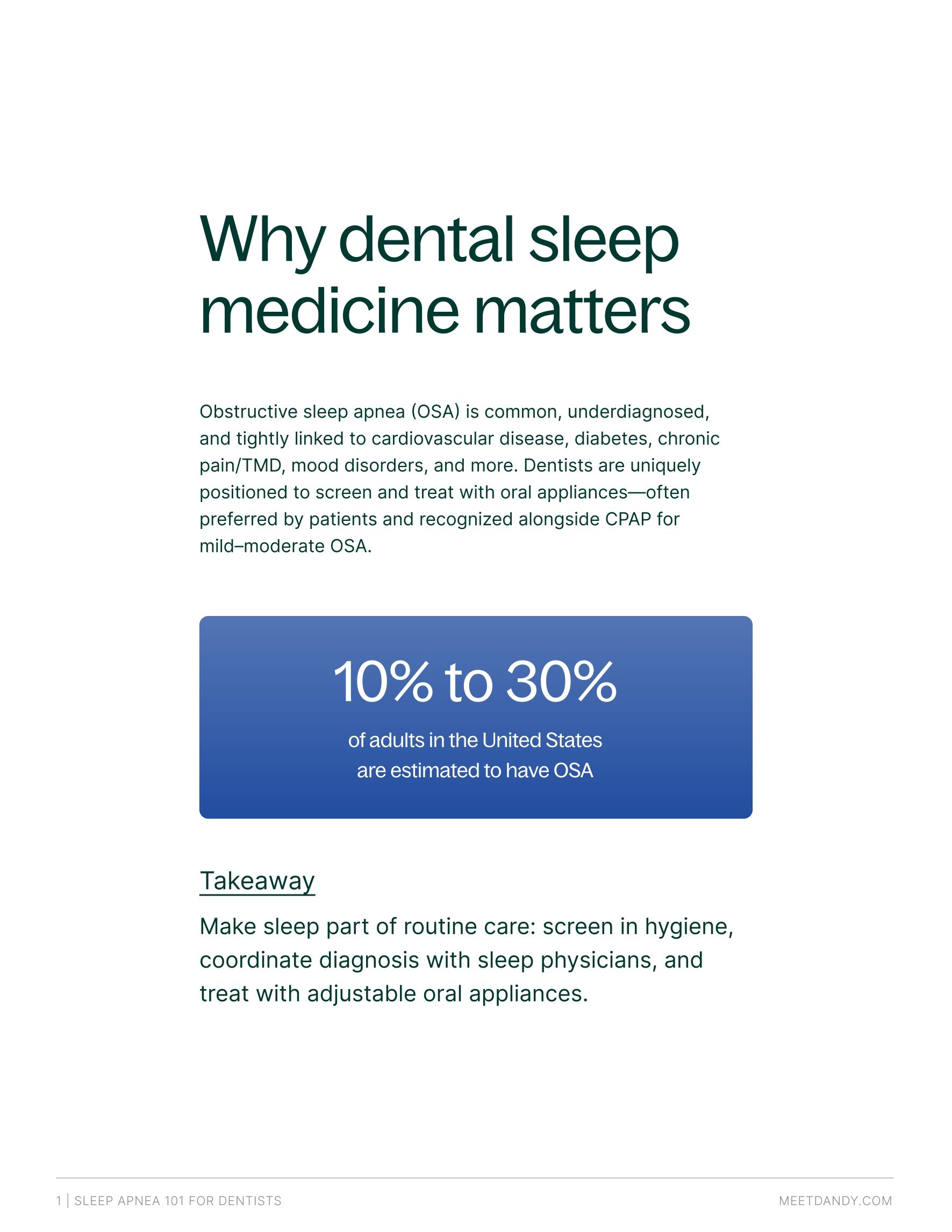 Sleep apnea 101 for dentists
