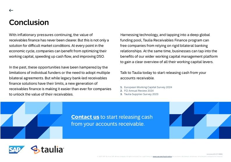 Instant release. Free up cash fron your accounts receivable.