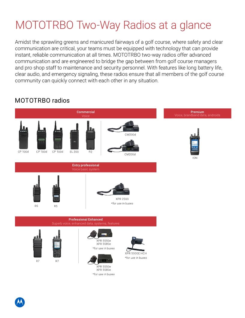 MOTOTRBO for golf course resorts and communities