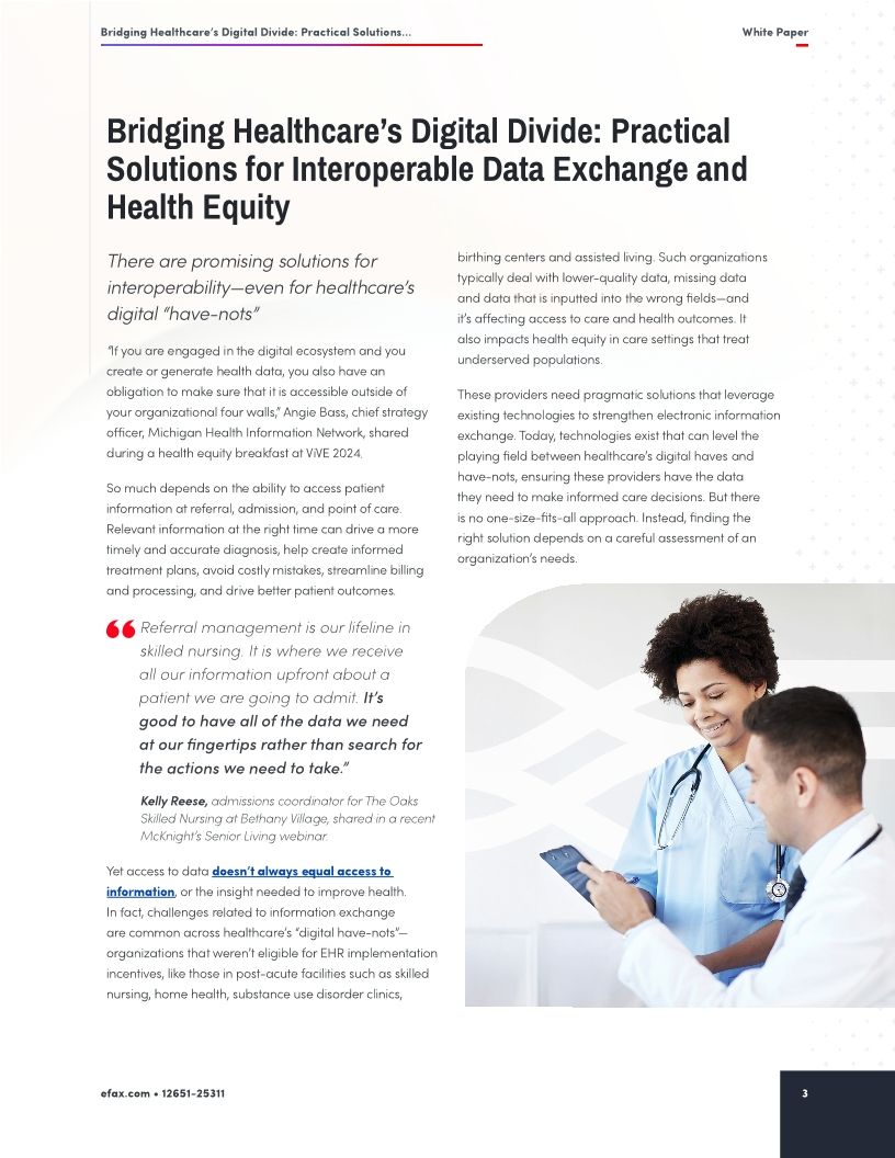 Bridging Healthcare’s Digital Divide: Practical Solutions for Interoperable Data Exchange and Health Equity