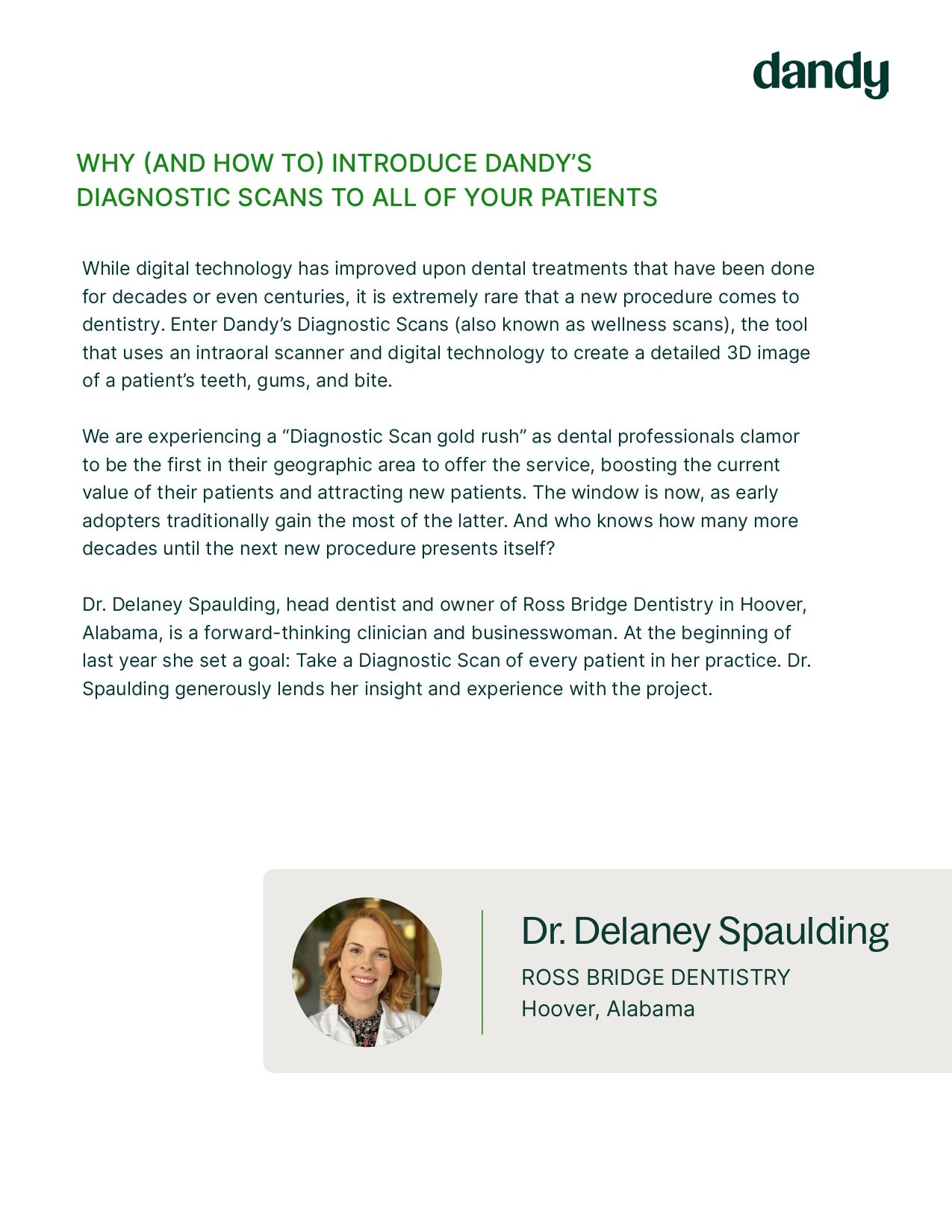 Why (and how to) introduce Diagnostic Scans to all of your patients