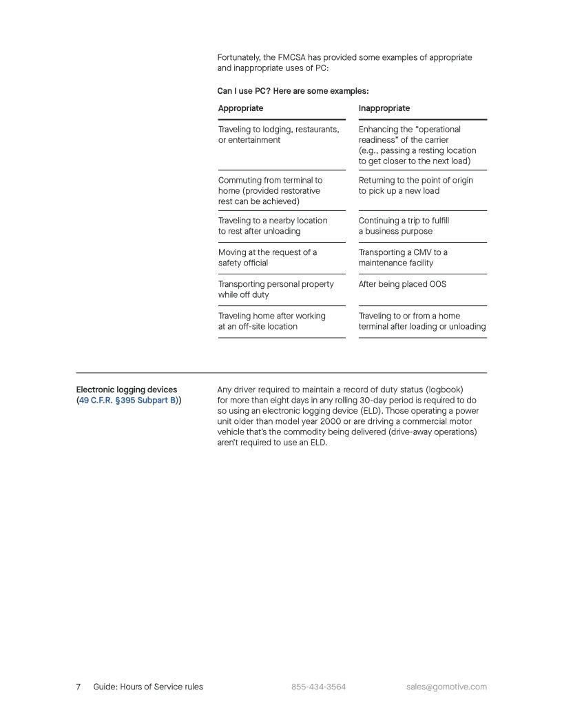 Hours of Service rules