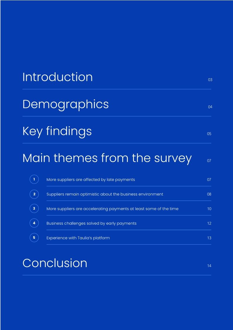 Taulia Supplier Survey 2023