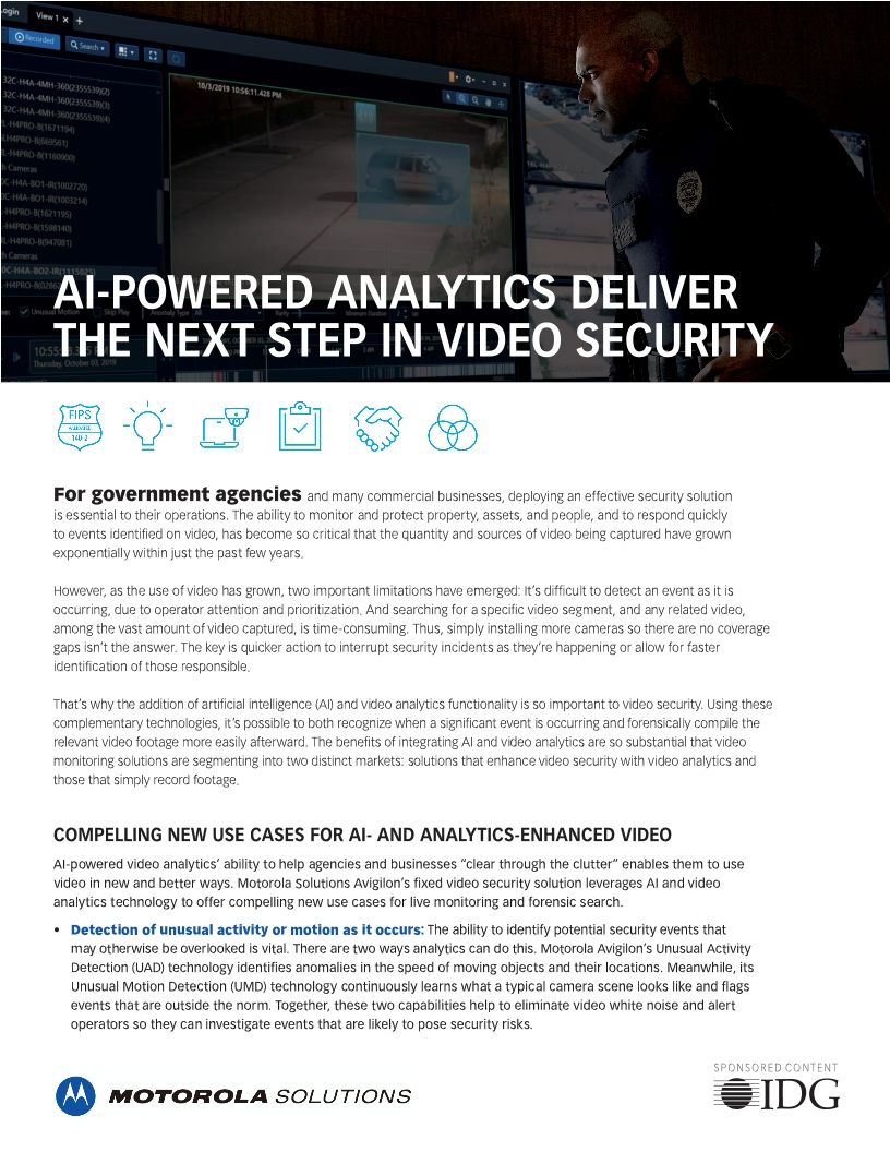 AI Powered Analytics Deliver The Next Step In Video Security