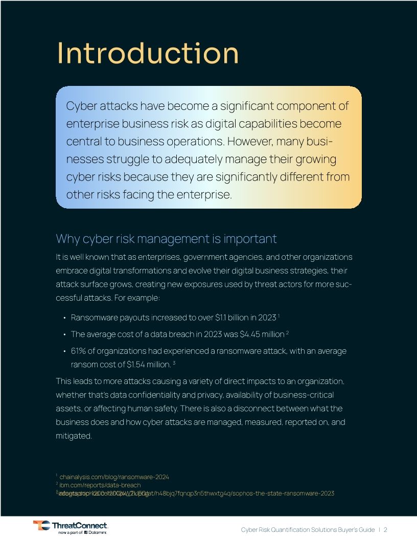 Buyer's Guide for Cyber Risk Quantification Solutions