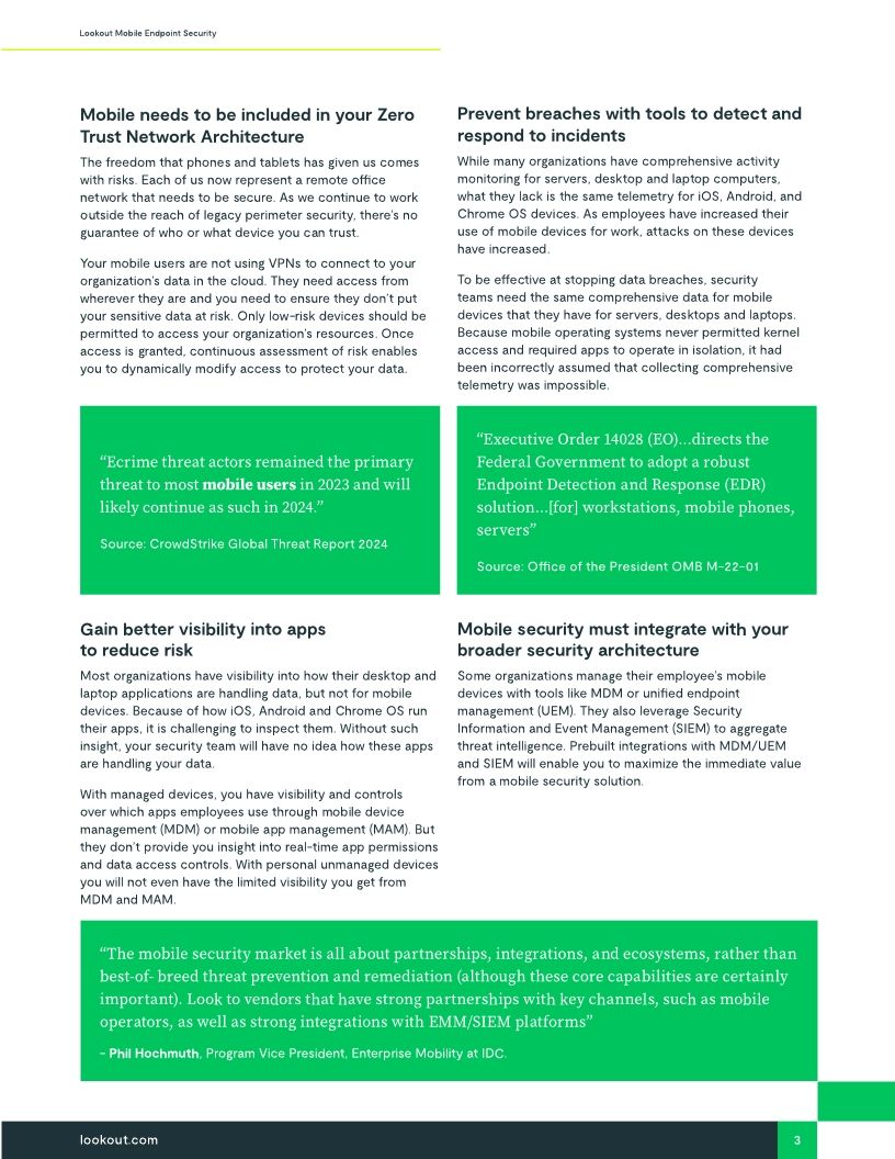 Lookout Mobile Endpoint Security Brochure