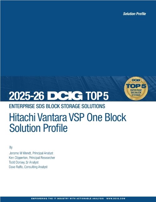 DCIG Top 5 Enterprise SDS Block Storage Solutions Hitachi Vantara VSP One Block Solution Profile