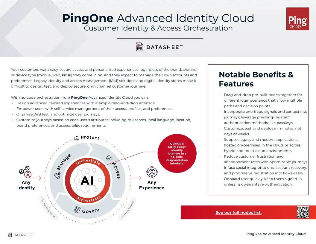 PingOne Advanced Identity Cloud: Customer Identity & Access Orchestration
