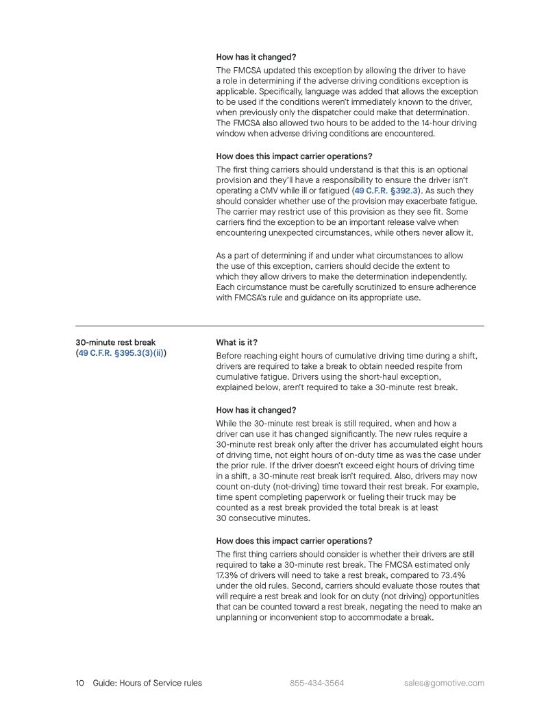 Hours of Service rules