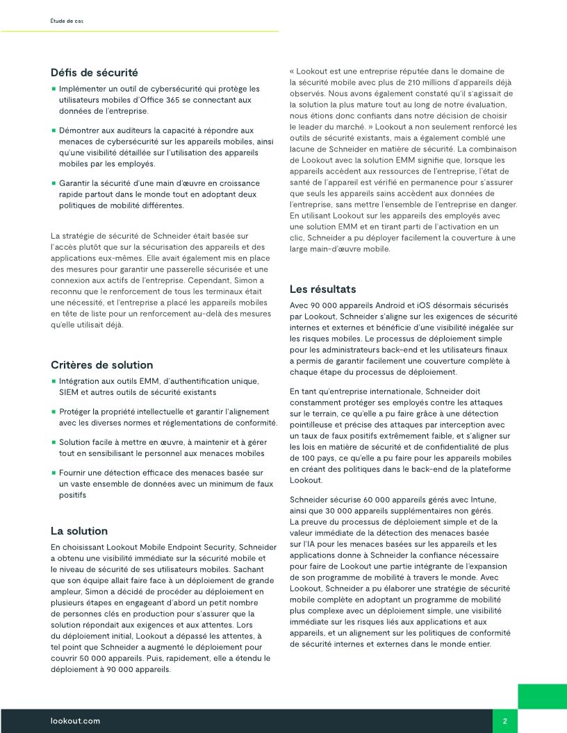 Schneider Electric sécurise 90 000 appareils avec Lookout