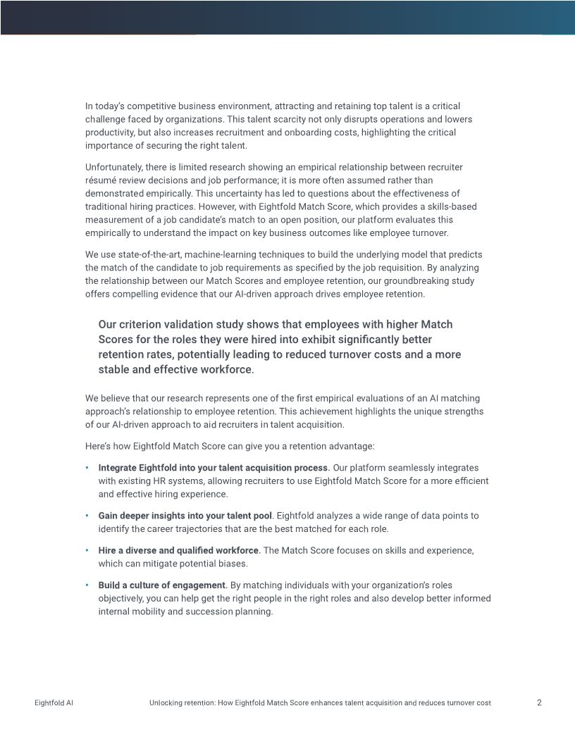 Unlocking retention: How Eightfold Match Score enhances talent acquisition and reduces turnover costs