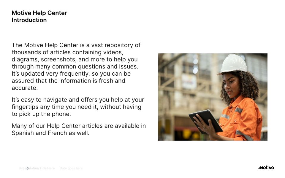 Motive Support Process Onboarding