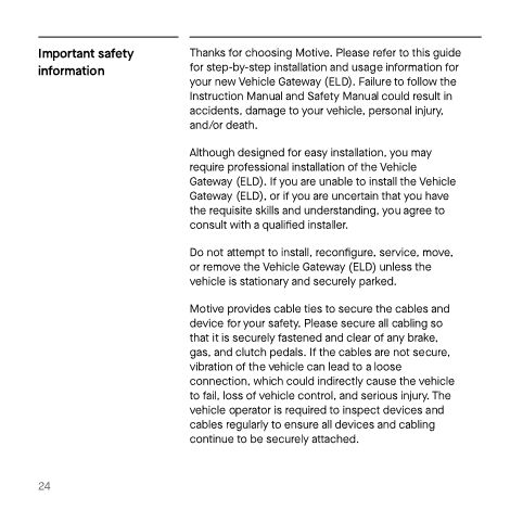 Vehicle Gateway Installation Manual