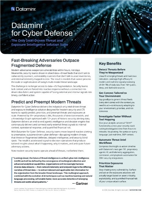 Dataminr for Cyber Defense Datasheet