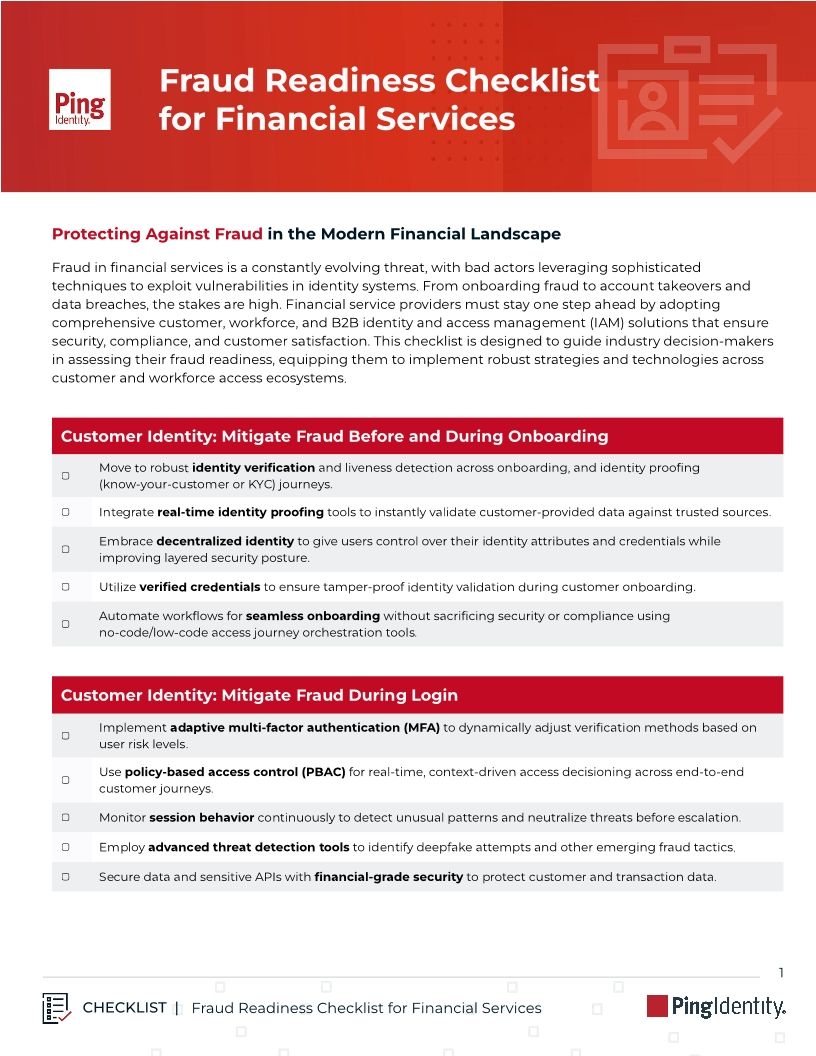 Fraud Readiness Checklist for Financial Services