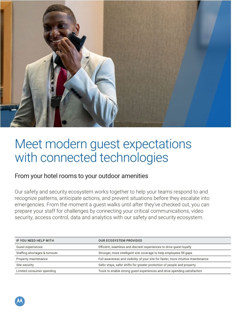 Solving for safer hotels brochure