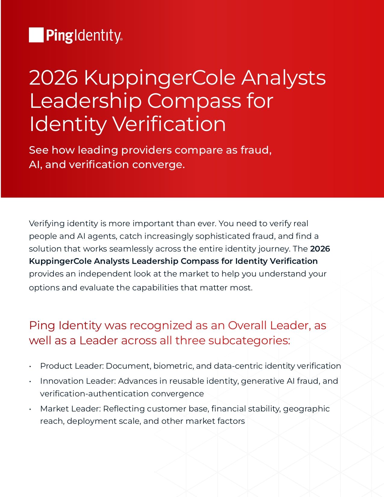 2026 KuppingerCole Analysts Leadership Compass for Identity Verification