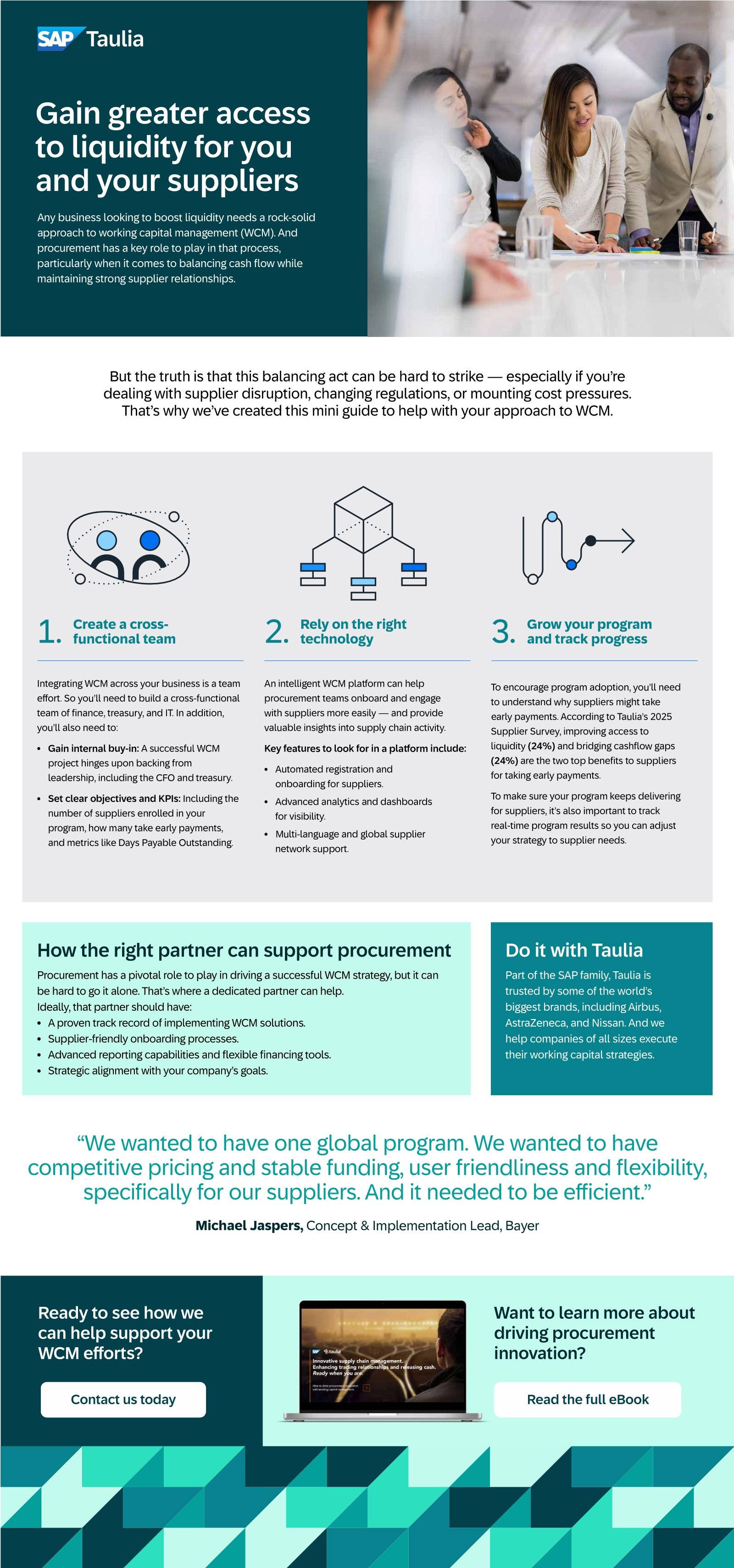 Gain greater access to liquidity for you and your suppliers