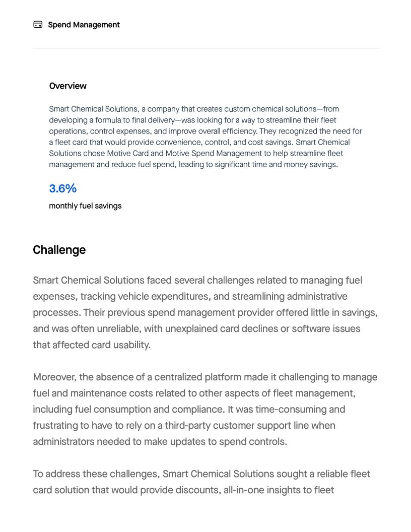 Smart Chemical Solutions x Motive