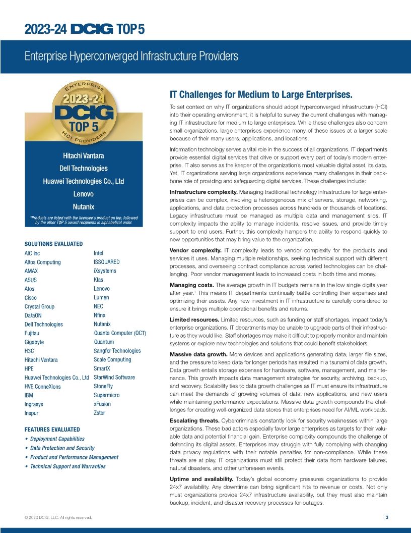 DCIG TOP 5 Enterprise Hyperconverged Infrastructure Providers