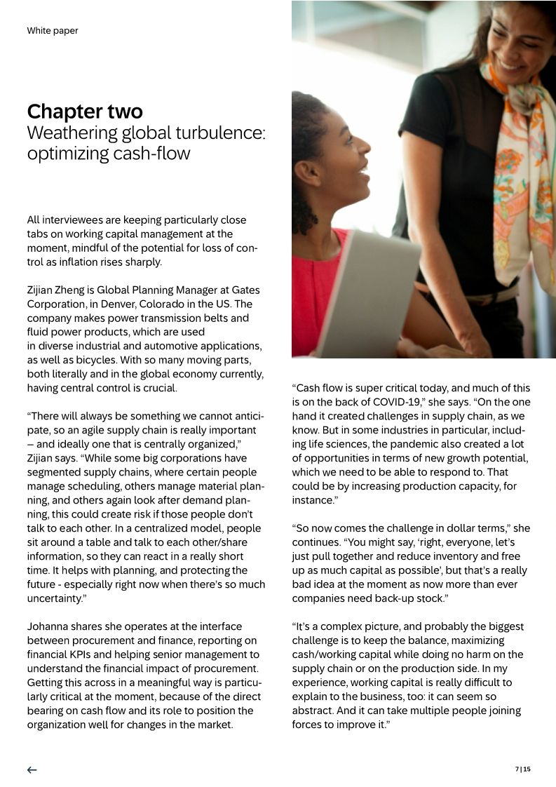 Effective cash flow control in an uncertain global market