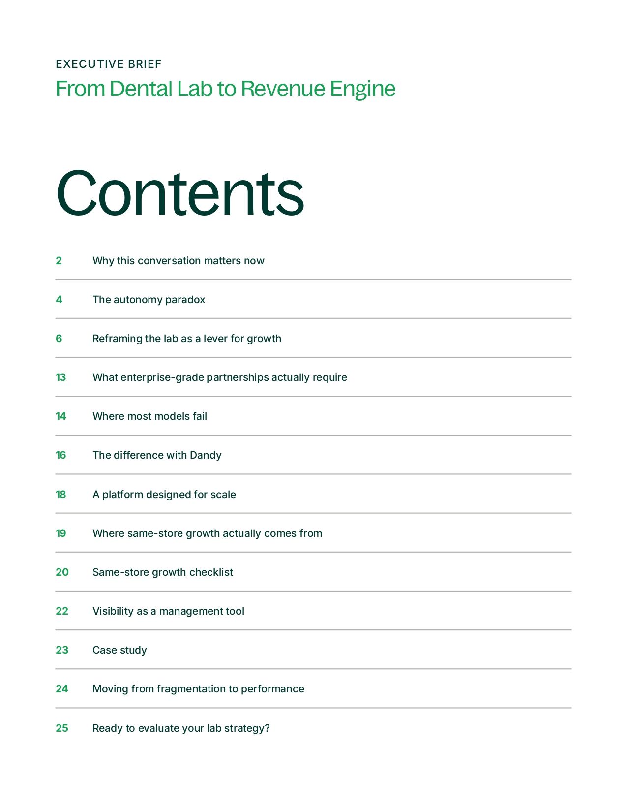 EXECUTIVE BRIEF From Dental Lab to Revenue Engine