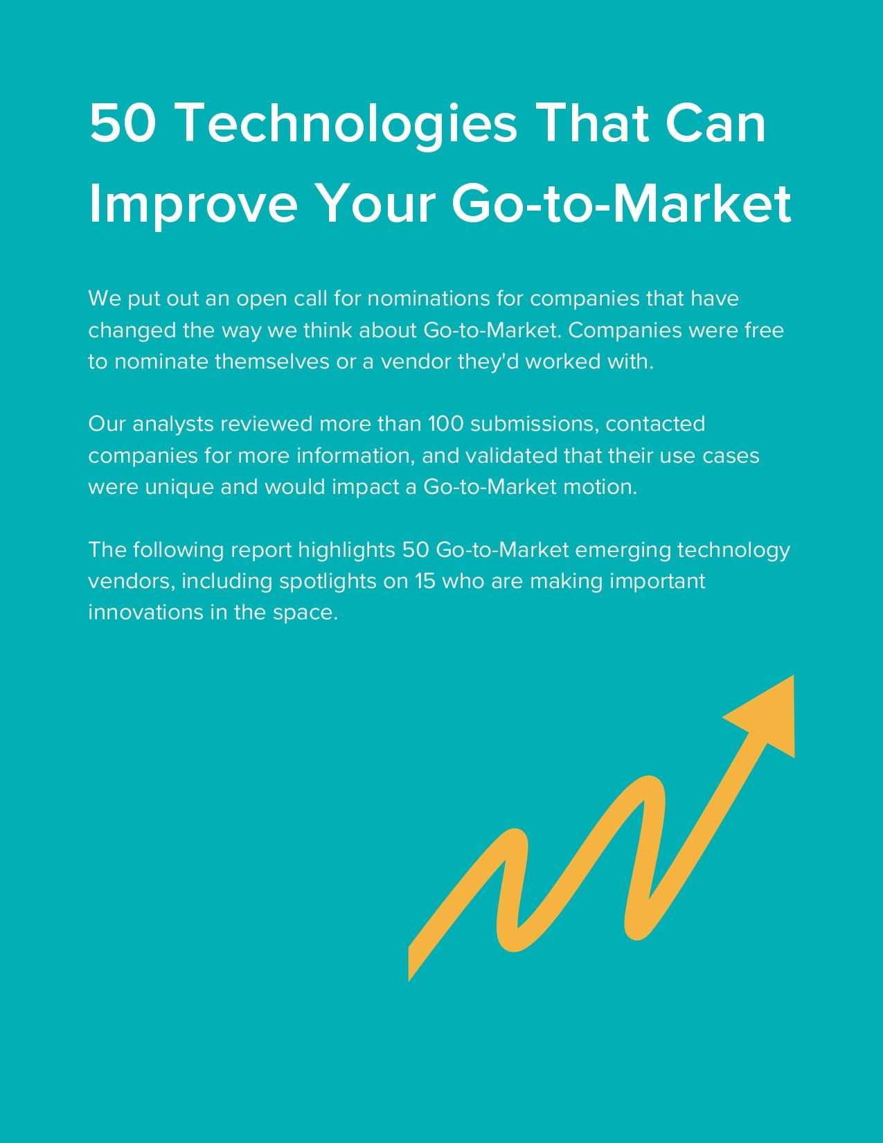 Emerging Technology Report Go-to-Market Vendor Edition Fall 2023