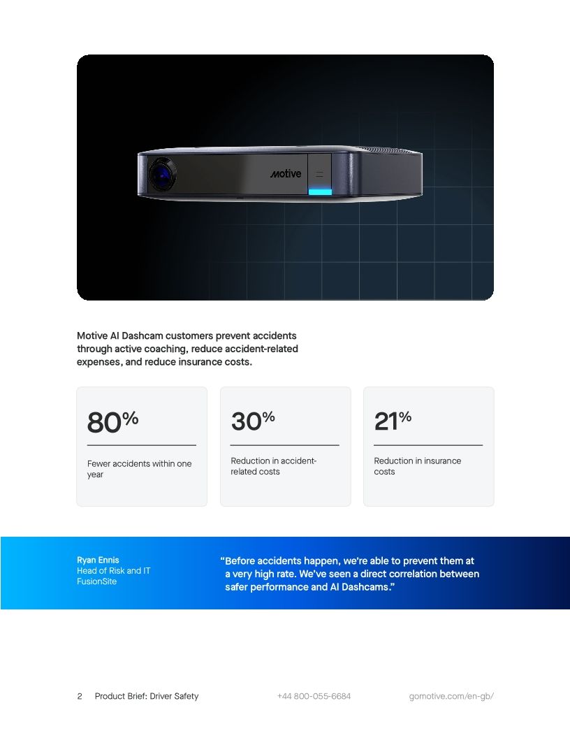 UK: Product Brief Driver Safety